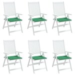 vidaXL Coussins de chaise de jardin 6 Pièces vert 50x50x3 cm tissu oxford