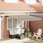 Auvent rétractable manuel vidaXL avec LED Beige 350x250 cm