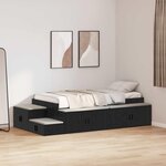 vidaXL Cadre de lit avec rangement Chêne noir 244 x 127 x 53.5 cm
