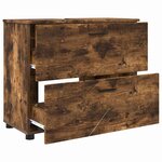 vidaXL Cabinet de salle de bain Chêne fumé 76 5 x 35 x 64 cm