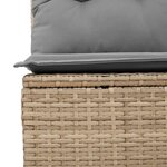 vidaXL Banc de jardin avec coussin Beige et gris polyrotin