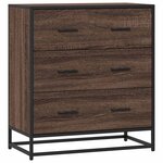 vidaXL Buffet chêne marron 68x35x76 cm bois d'ingénierie et métal
