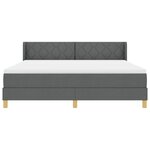 vidaXL Lit à ressorts avec matelas gris foncé 180x200 cm en tissu