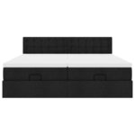 VidaXL Cadre de lit ottoman avec matelas noir 200x200cm tissu
