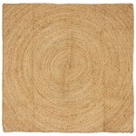 vidaXL Tapis de surface Carré Marron 120 x 120 cm Jute