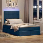 vidaXL Lit de rangement LED avec matelas Bleu 120 x 190 cm Tissu
