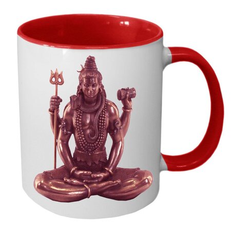 Tasse en céramique rouge shiva by cbkreation