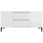 vidaXL Meuble TV Blanc brillant 102x44 5x50 cm Bois d'ingénierie