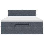 vidaXL Cadre de lit ottoman avec matelas gris foncé 140x200 cm velours