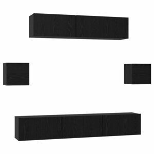 vidaXL Ensemble meuble TV 7 Pièces Chêne noir Bois d'ingénierie