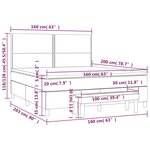 vidaXL Sommier à lattes de lit avec matelas Bleu 160x200 cm Tissu