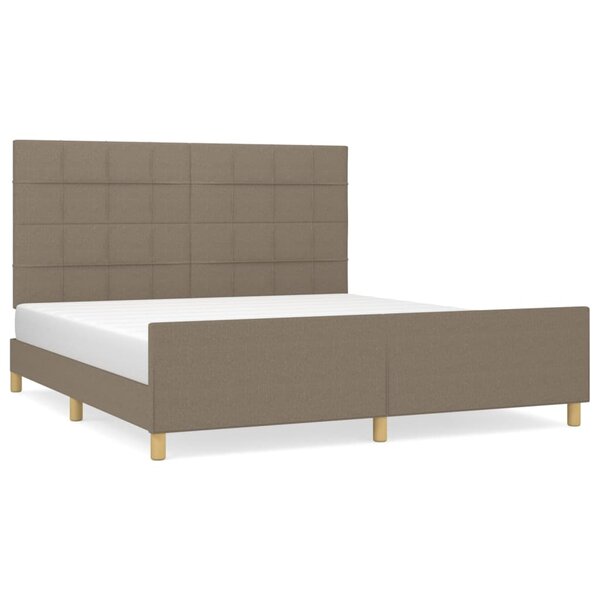 vidaXL Cadre de lit sans matelas taupe 160x200 cm tissu