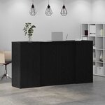 vidaXL Bureau de réception Chêne noir 200x50x103 5 cm Bois d'ingénierie