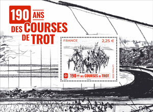 Bloc 1 timbre - 190 ans des courses de trot - Lettre Internationale