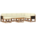 vidaXL Ensemble de canapés d'extérieur 9 pc Naturel et Crème