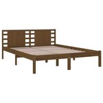 vidaXL Cadre de lit Marron miel Bois massif 150x200 cm Très grand