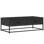 vidaXL Table basse noir 100x50x35 cm bois d'ingénierie et métal