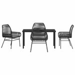 vidaXL Ensemble de salle à manger pour jardin 5 Pièces Noir polyrotin