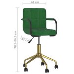 vidaXL Chaises pivotantes à manger lot de 2 vert foncé velours