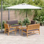 vidaXL Ensemble de canapé de jardin 5 Pièces Marron 75 x 45 x 38cm