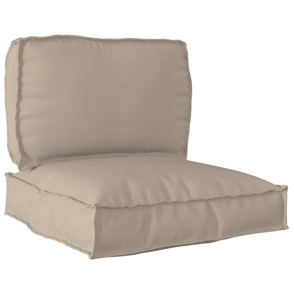 vidaXL Set de coussins de palette 2 Pièces Taupe Tissu Oxford