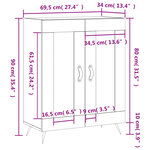 vidaXL Buffet Blanc brillant 69 5x34x90 cm Bois d'ingénierie