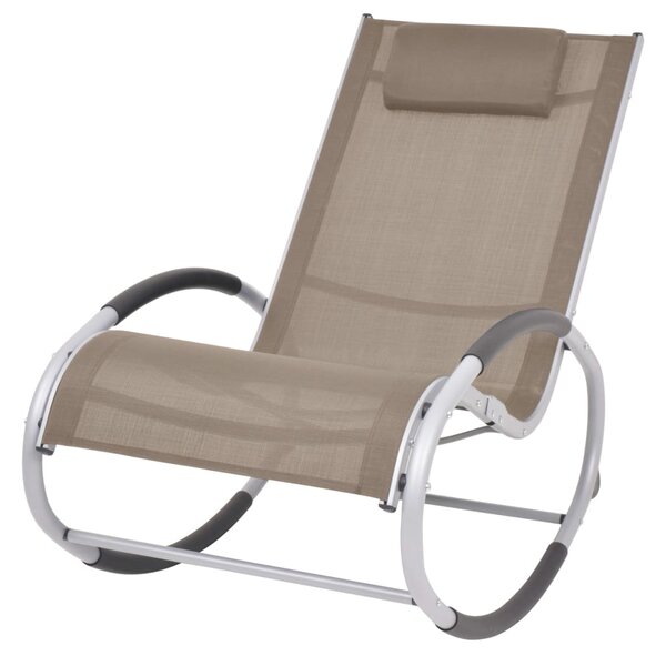 vidaXL Chaise à bascule d'extérieur Taupe Textilène