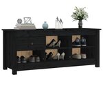 vidaXL Armoire à chaussures Noir 110x38x45 5 cm Bois de pin massif