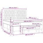 vidaXL Sommier à lattes de lit et matelas Gris foncé 180x200cm Velours