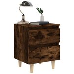 vidaXL Tables de chevet et pieds en bois 2 Pièces Chêne fumé 40x35x50 cm