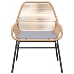 vidaXL Ensemble à manger jardin coussins 7Pièces marron poly rotin verre