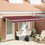 vidaXL Auvent Rétractable Rouge bordeaux et Blanc