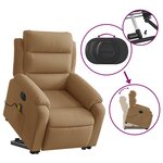vidaXL Fauteuil inclinable de massage électrique marron velours