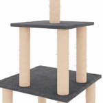 vidaXL Arbre à chat avec griffoirs en sisal gris foncé 111 cm
