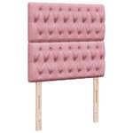vidaXL Sommier à lattes de lit avec matelas Rose 90x200 cm Velours
