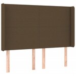 vidaXL Tête de lit à LED Marron foncé 147x16x118/128 cm Tissu