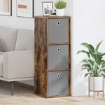 vidaXL Buffet avec tiroir Chêne fumé 35 x 32 x 99 5 cm
