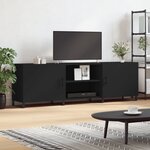 vidaXL Meuble TV noir 150x30x50 cm bois d'ingénierie