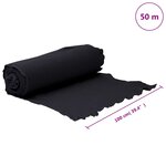 vidaXL Membrane géotextile noir 1 x 50 m fibre de polyester