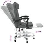 vidaXL Fauteuil de massage inclinable de bureau Gris foncé Tissu