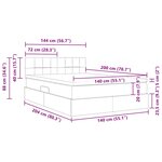 vidaXL Lit de Rangement avec matelas Gris foncé 140 x 200 cm Velours