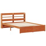 vidaXL Cadre de lit avec stockage 2 Pièces Cire marron Bois de Pin Massif