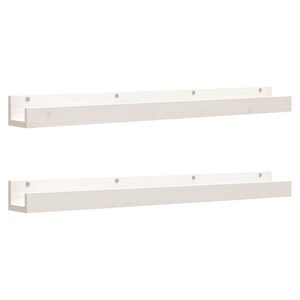vidaXL Étagères murales 2 Pièces Blanc 110x12x9 cm Bois de pin massif