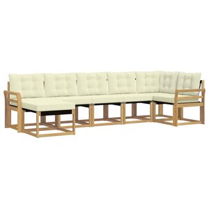 vidaXL Ensemble de canapés d'extérieur 7 Pièces Blanc et crème