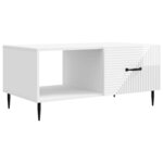 vidaXL Table basse Blanc brillant 90 x 50 x 40 cm Bois d'ingénierie