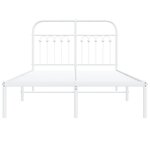 vidaXL Cadre de lit métal avec tête de lit blanc 120x190 cm