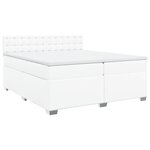 vidaXL Sommier à lattes de lit avec matelas Blanc 200x200cm Similicuir