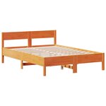 vidaXL Lit bibliothèque sans matelas cire marron 160x200 cm pin massif