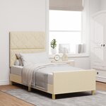 Lit vidaXL Crème 90x190 cm en tissu