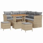 vidaXL Ensemble de canapé de jardin 8 Pièces beige et gris clair